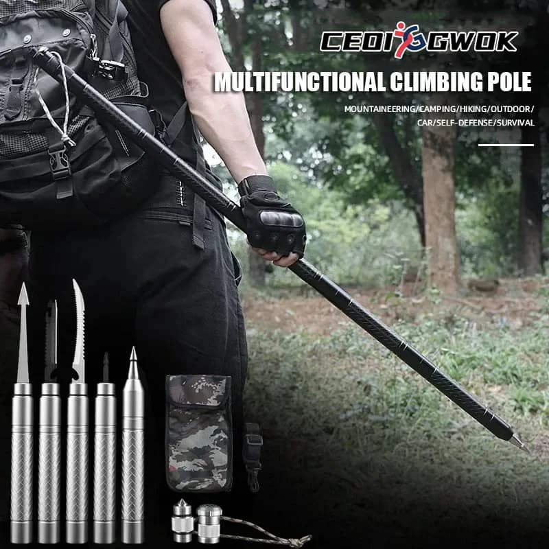 CEOI GWOK Set of premium trekking poles Adjustable height walking rod Essential equipment Multifunctional walking stick Trekking pole