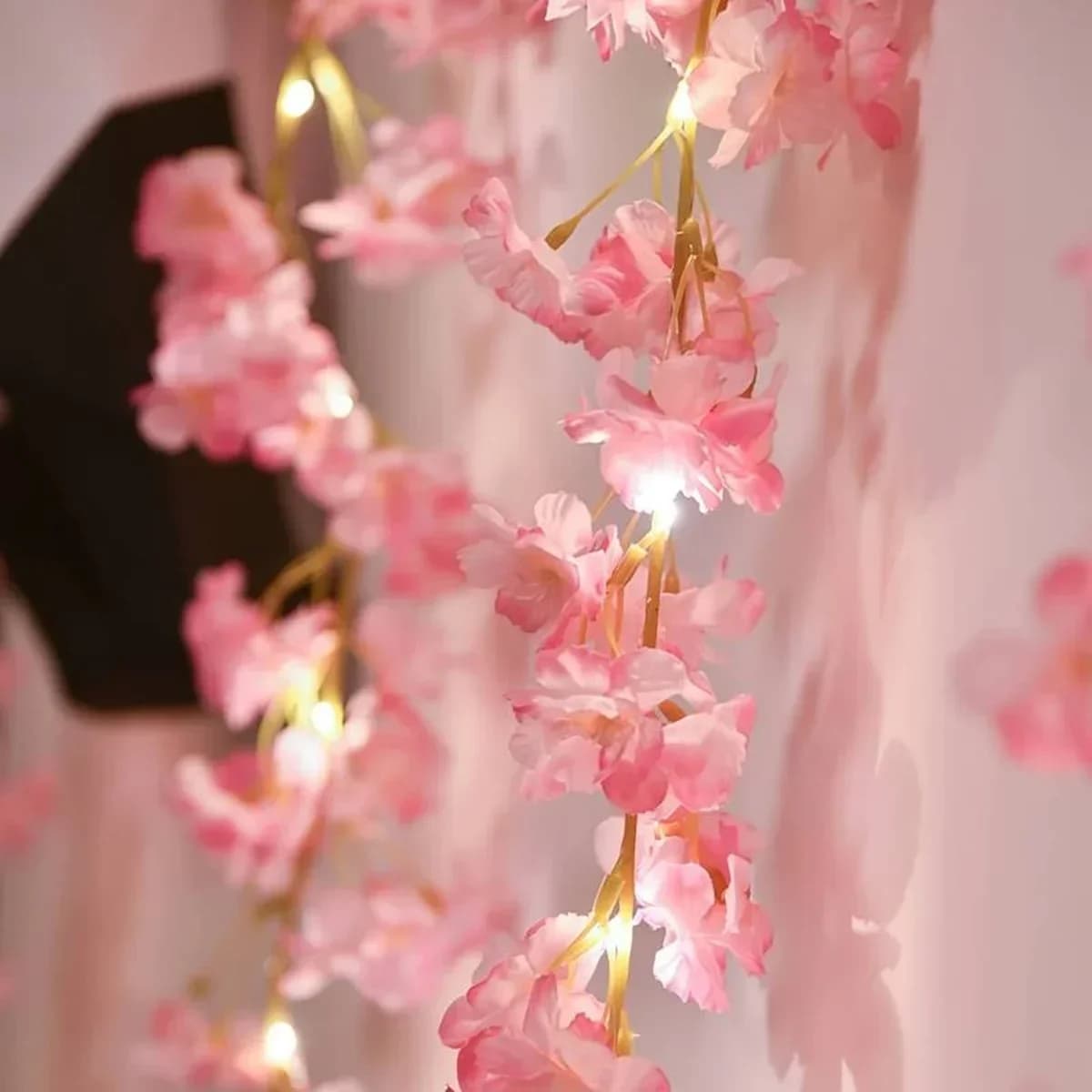 2M 20LEDs fai da te fiore di ciliegio ghirlanda di fiori artificiali viti lucine per la festa nuziale vacanza decorazione natalizia