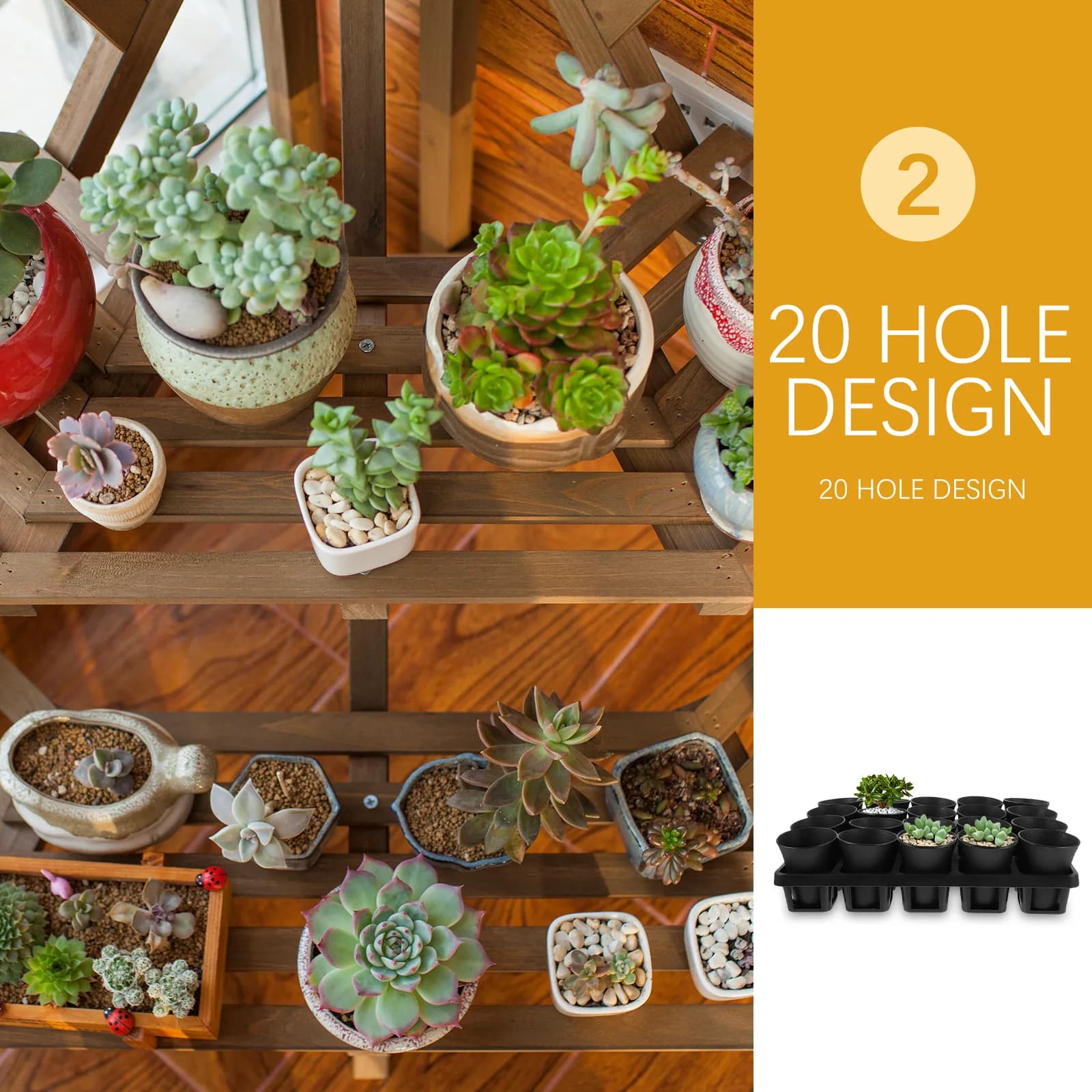 Succulent Plant Plastic Vase Set with Tray, Reusable and Washable, for Semi Germination and Garden Planting