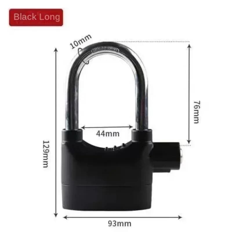 Lucchetto con allarme antifurto Lucchetti per moto Serrature per biciclette elettriche Porta esterna bloccata Blocco antifurto anti-pick impermeabile