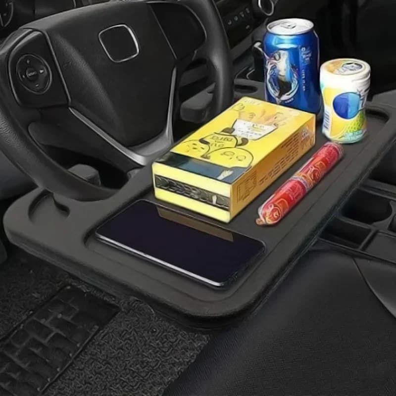 Vassoio universale per volante per auto, supporto multiuso per laptop, cibo, scrivania portatile, adatto alla maggior parte dei veicoli