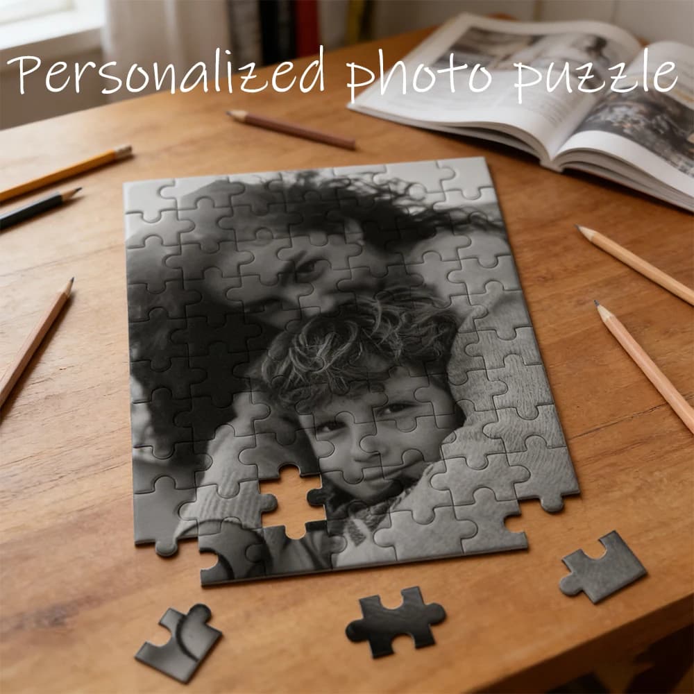 Custom Photo Puzzle,with Frame or Only puzzles,Personalized Picture Jigsaw for Family,DIY Gift Idea,Custom Memorial Puzzle