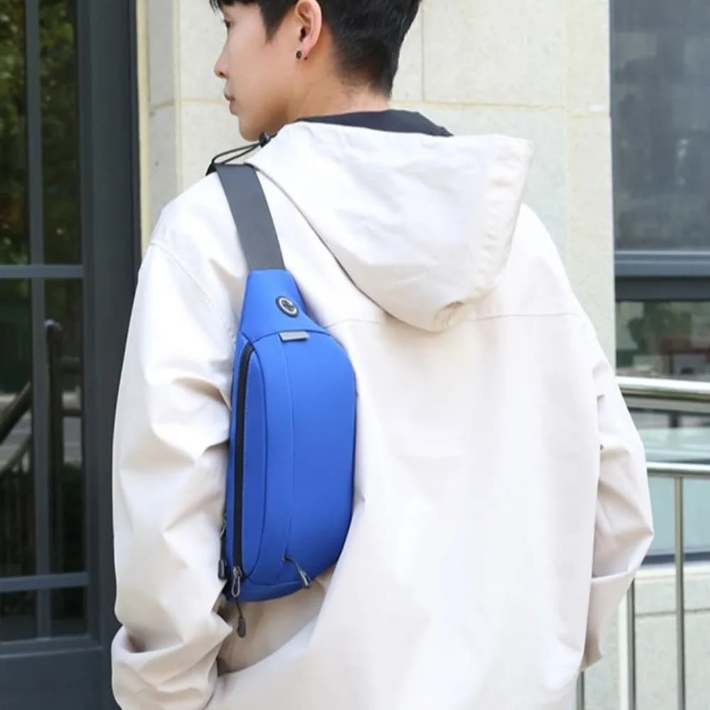 Waterproof Oxford Fabric Shoulder Bag, Lightweight, Men's Bag, Multifunction Phone Holder, Running Belt Bag