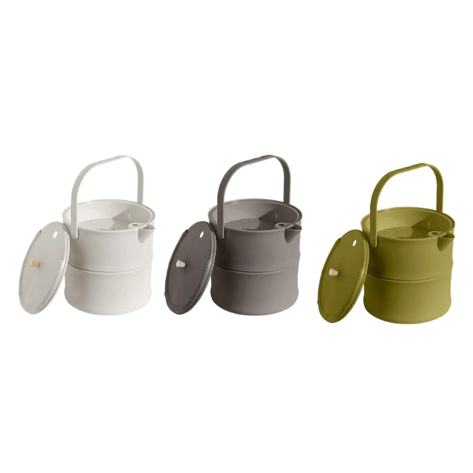 PP Plastic Tea Waste Water Bucket Round Residue Filter Trash Bin Recycling Container for Loose Tea Brewing