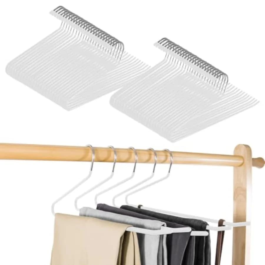 Appendiabiti per pantaloni, appendiabiti antiscivolo a gancio aperto, appendiabiti in metallo per jeans, pantaloni, sciarpe