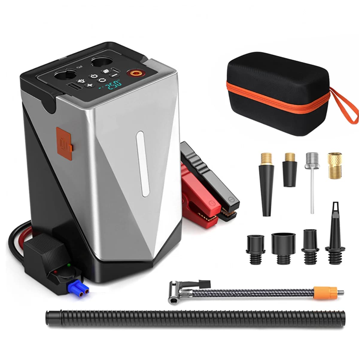 Avviatore di emergenza per auto 6000A Peak 26800mAh Caricabatteria per compressore automatico Jumper Box con caricabatterie rapido Smart Jumper con schermo LED