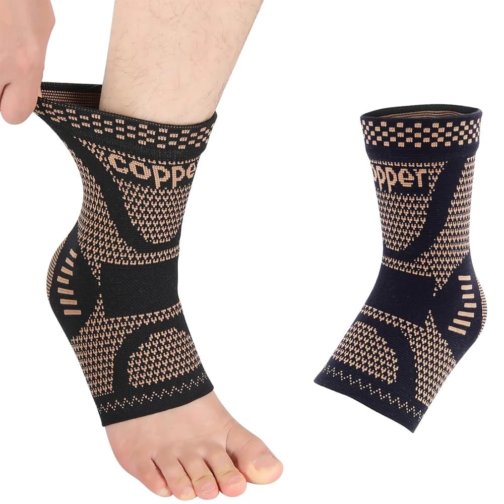 1 Pezzo Supporto per Caviglia in Rame, Calze a Compressione in Rame per Uomini e Donne, Migliori Calze a Compressione per Fascite Plantare, Distorsioni