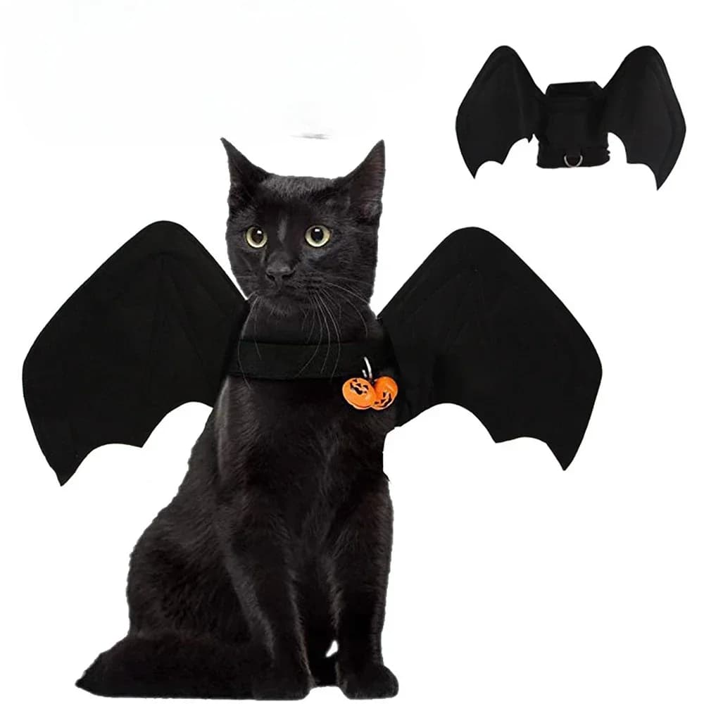 Halloween Cute Pet Clothes Black Bat Wings Harness Costume for Halloween Cosplay Cat Dog Halloween Party for Pet Supplies