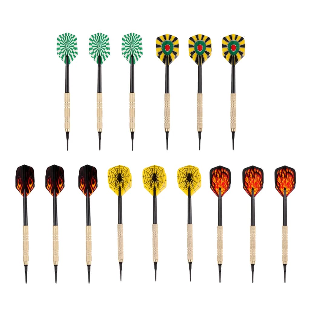 MagiDeal 1 Set 15 pezzi freccette con punta morbida di sicurezza assortite professionali per freccette elettroniche con 15 punte Extra