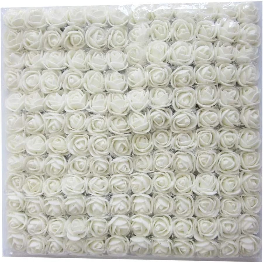 Mini teste di fiori di rosa finte 144 pezzi Mini rose artificiali Accessori di fiori da sposa fai da te Crea fermagli per capelli da sposa Fasce per capelli