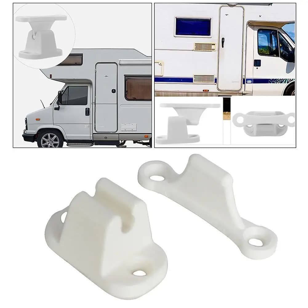 Fermaporta per roulotte resistente 2 set Fermo in nylon di riserva per camper/camper/camper Supporto antiscivolo per chiusura a spinta in bianco e nero