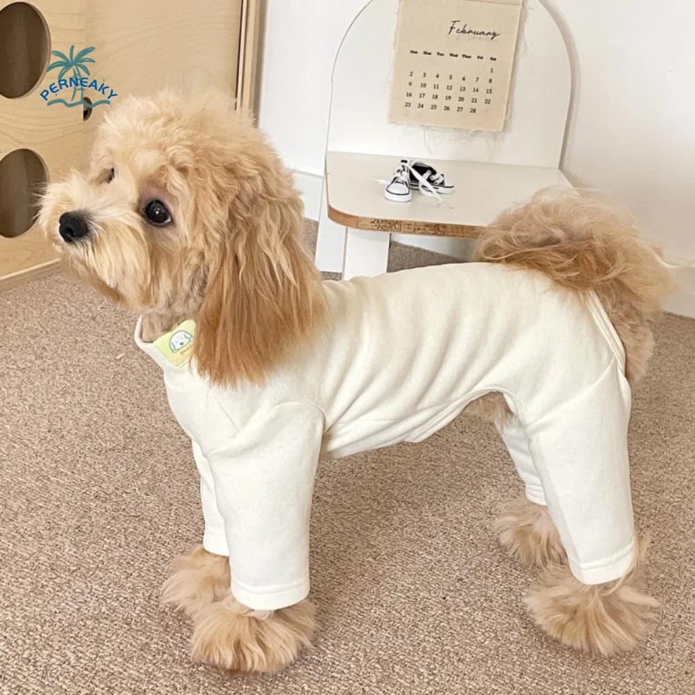 Casual Style Warm Elastic Pet Jumpsuit Windproof Breathable Dog Fleece Pajamas Comfortable Soft Dog Base Shirt Indoor Outfit