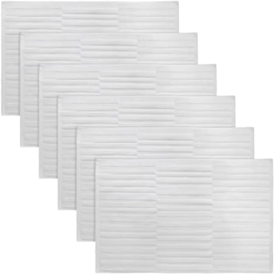 Set di 6 tappetini da bagno in cotone assorbente, 31,5 x 19,7 pollici, tappetini da bagno lavabili, morbidi e resistenti allo sbiadimento.