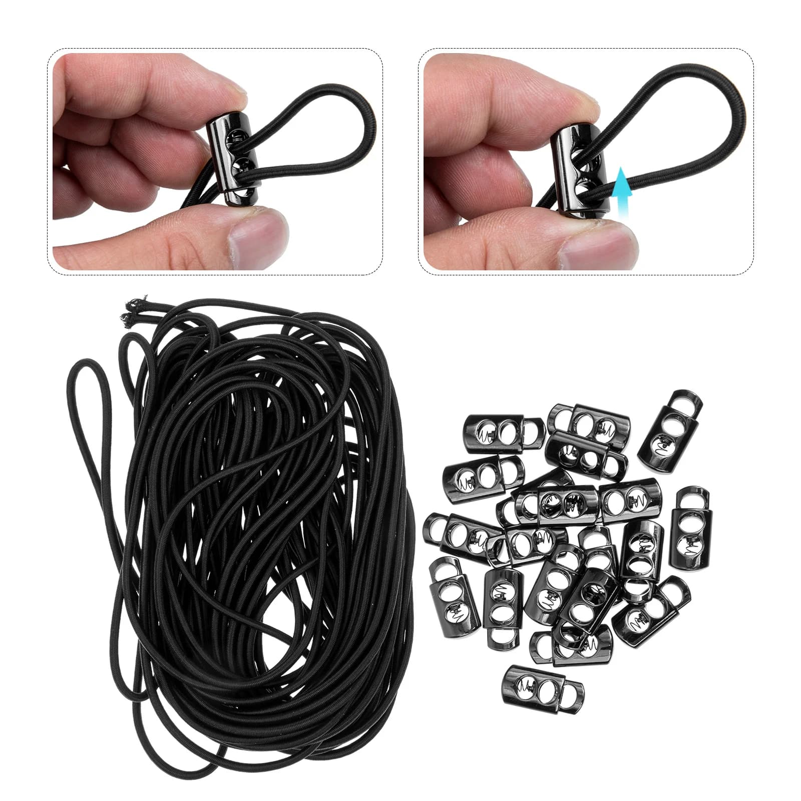 Set of 10 Non-slip Straps for Swimwear with Clamp, Rubber Durable Horn and Metal Fixing Eyewear and Eyelets, Anti-Slip