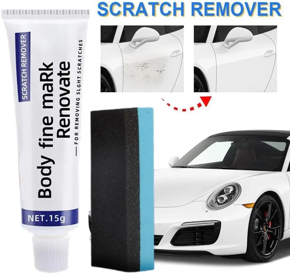 Kit di cera per lucidatura per auto, spugna, crema per il corpo, cera, composto per la rimozione dei graffi, riparazione dei graffi della vernice del veicolo