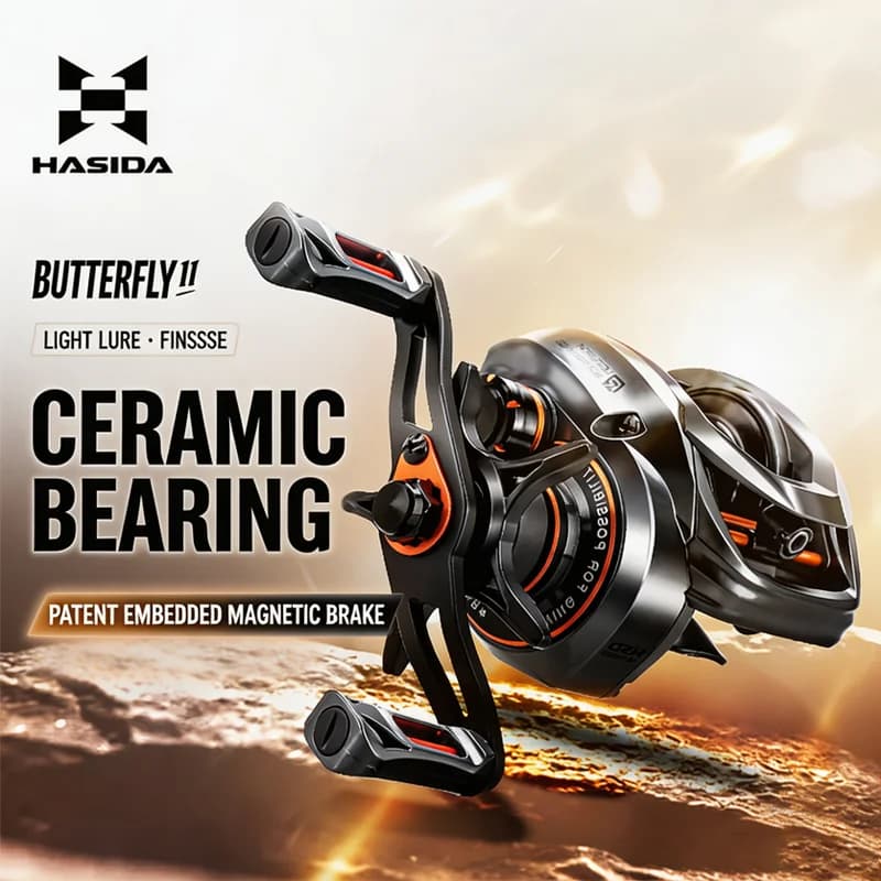 HASIDA Butterfly II Baitcasting Reel Ceramic Bearing Anti Backlash Ultra Light Long Cast Fresh Saltwater Lure Fishing Reel
