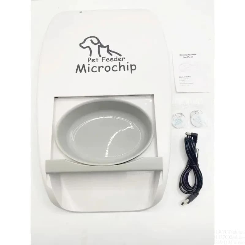Temporizzazione intelligente dell'induzione del chip alimentatore automatico conservazione degli alimenti bagnati ciotola per gatti domestici a prova di insetti