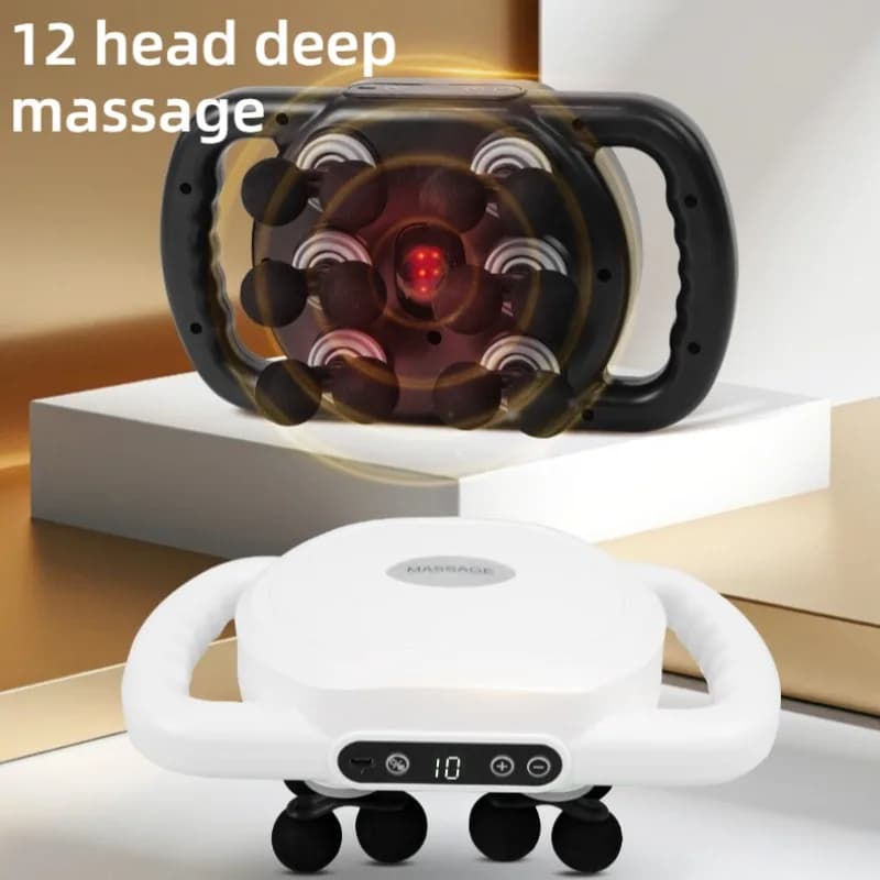 12-head Massage Gun, Portable, Silent, with High Frequency Vibration, Professional Electric Muscular Massage