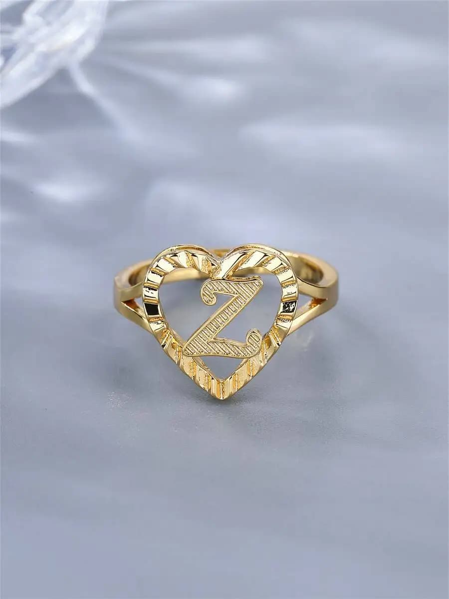 1 anello regolabile vintage creativo con 26 lettere, stile europeo e americano, adatto per coppie