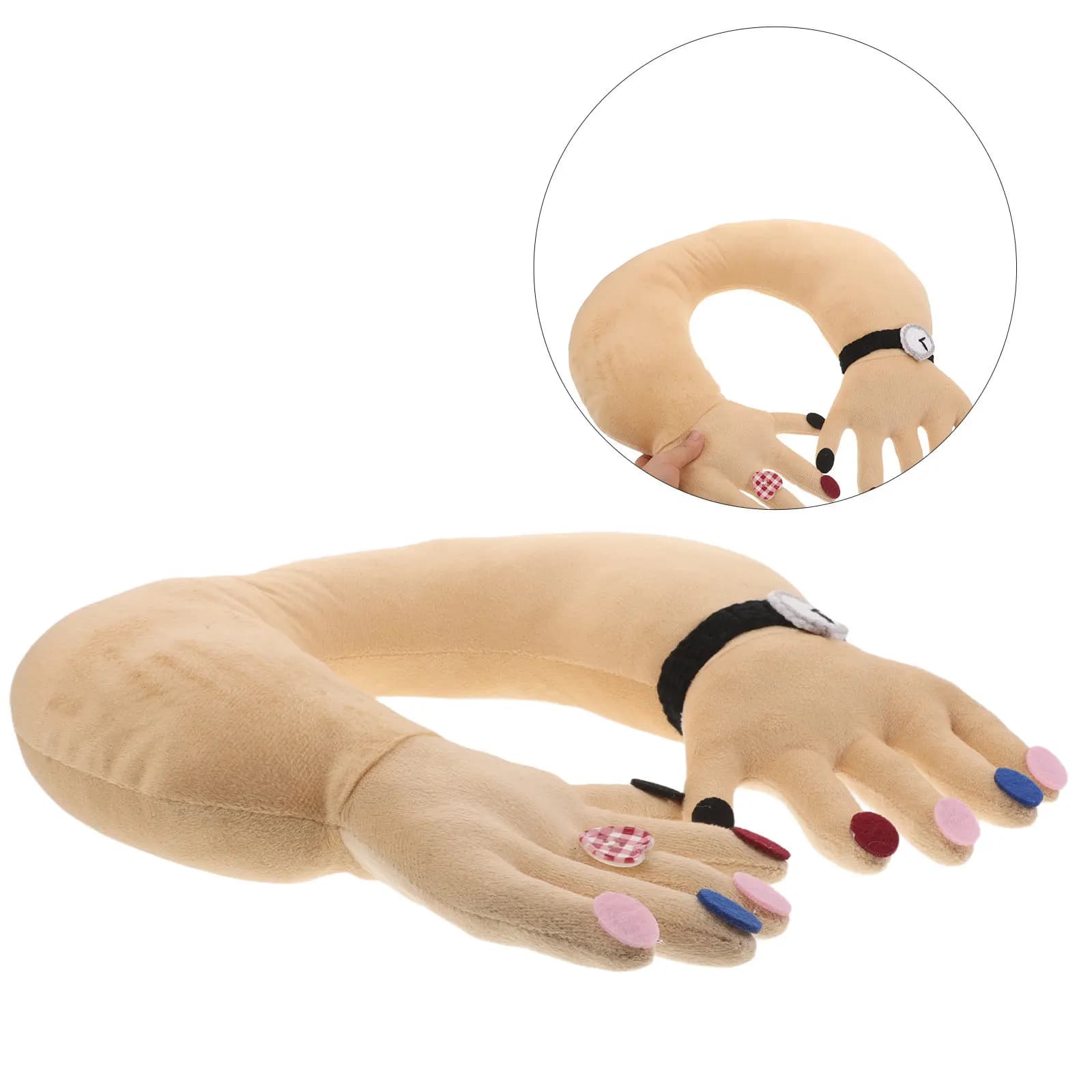 Cuscino da Viaggio a Forma di Mano Divertente, Ergonomico a U per Aereo, Auto, Ufficio, Supporto Portatile per il Collo