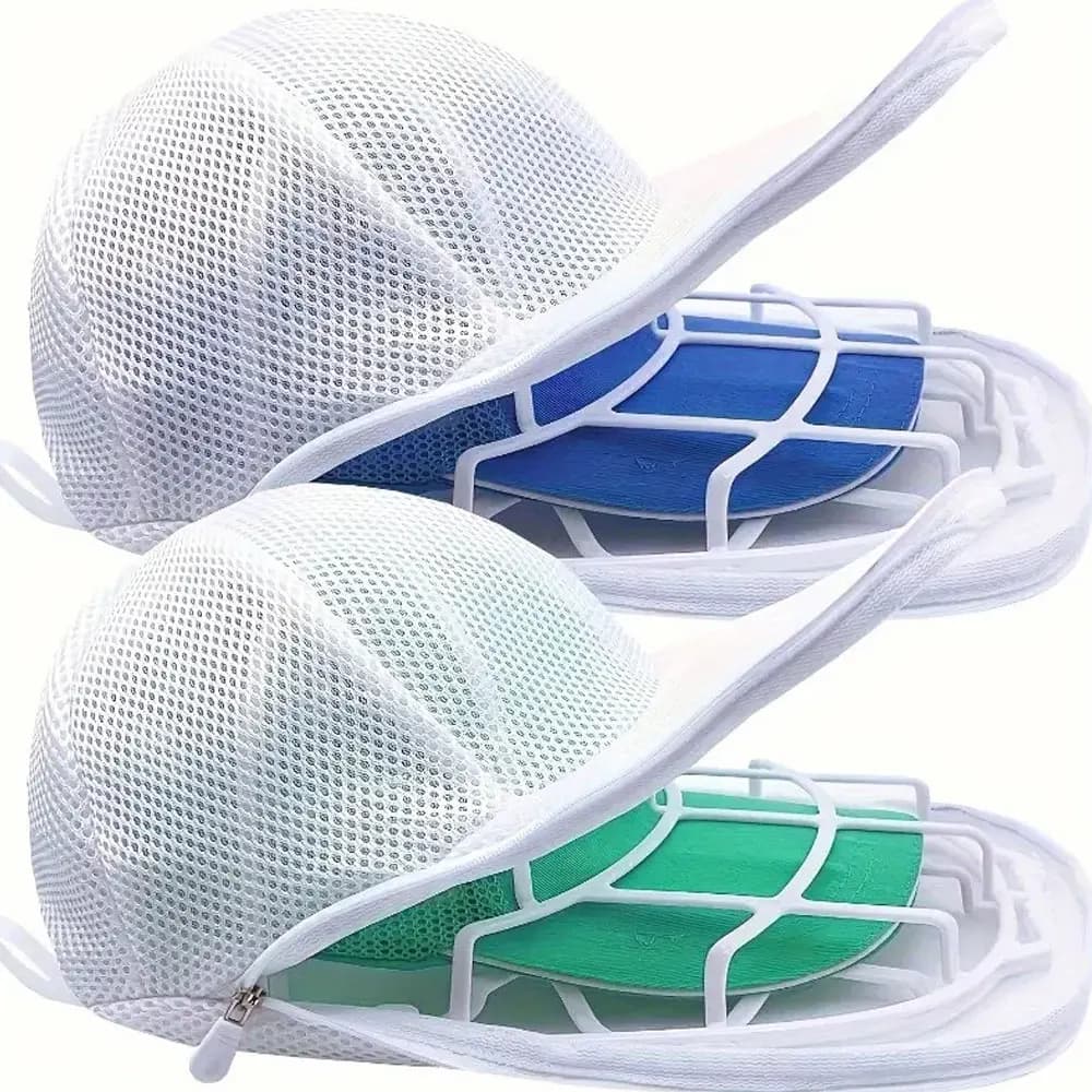 Washing Machine Hat Cleaning Cage with Zipper Closure - Suitable for Washing Baseball Caps and Hats, Protecting Delicate Hats from Damage - Ideal for Sports Enthusiasts and Laundry Care, Laundry Accessories, Hat Maintenance, Mesh Design, Sturdy Structure, Protective Cover, Active Lifestyle, Compact Design, Reinforced Stitching, Outdoor Adventurers