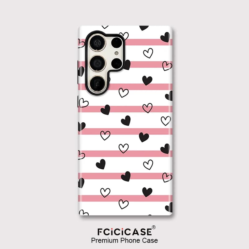 Custodia per Telefono Fcicicase per Samsung Galaxy S25 Ultra S24+ S20 FE S23 Plus A16 A56 A26 A36 con Stampa a Cuore in Acrilico Protettivo