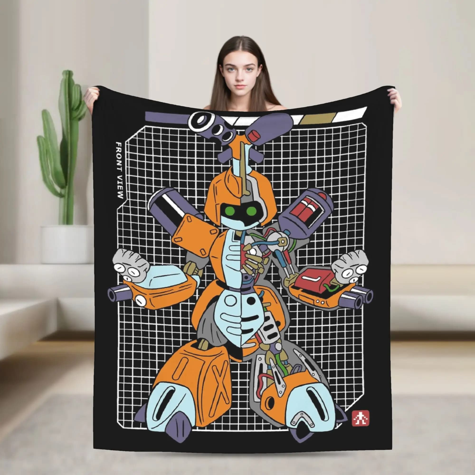Project Metabee Medabots Blanket Fleece Printed Multi-function Warm Throw Blanket for Home Car Bedspreads
