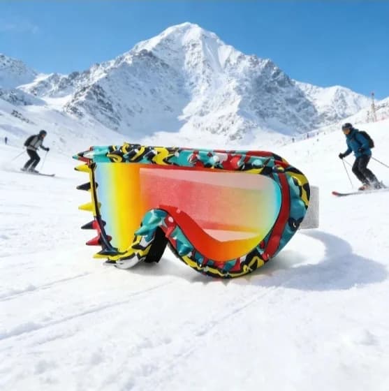 Occhiali da sci unisex con design a rivetti - Antivento per alpinismo e sport all'aria aperta