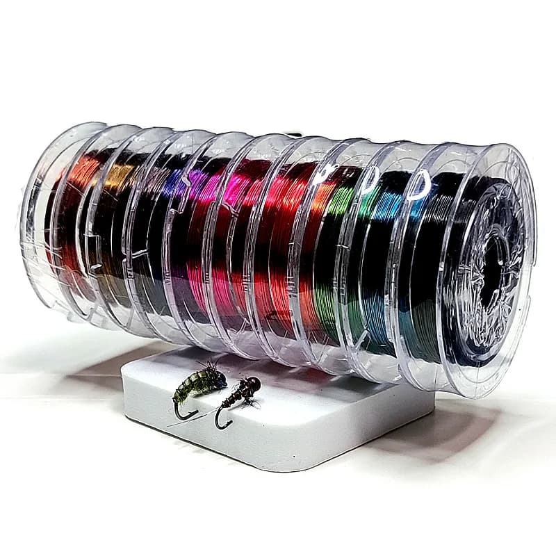 10 pz colore misto diametro 0.3mm filo di rame/esca a mosca esca materiale per la produzione di esche Midge Larve Ninfa Fly Tying Materia