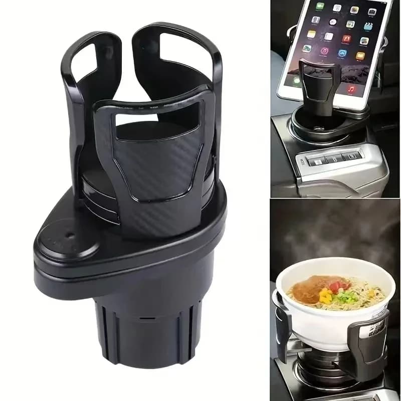 Portabicchieri per auto espandibile con adattatore regolabile multifunzionale doppio con organizer per telefono e aromaterapia