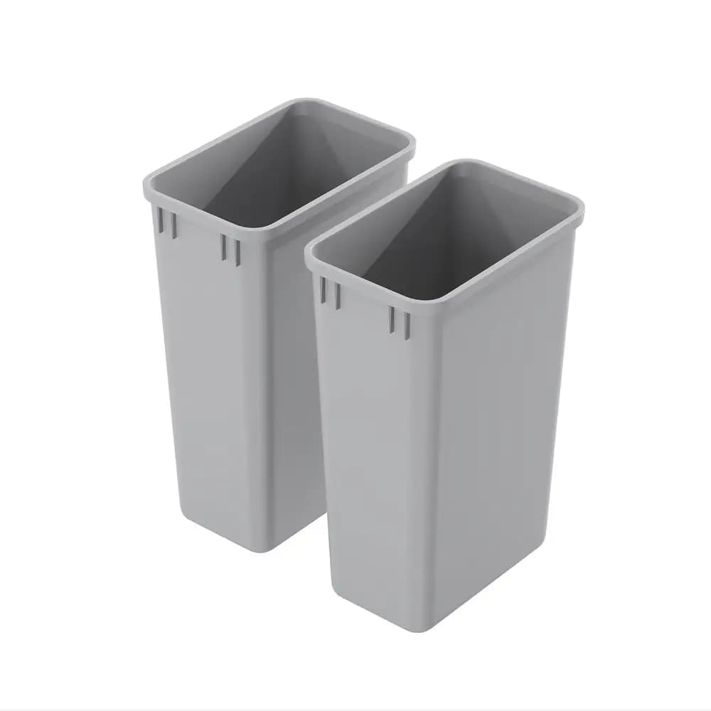 Set di 2 Cestini Impilabili da 50 Quarti, Grigio, per Cucina, Bagno o Ufficio