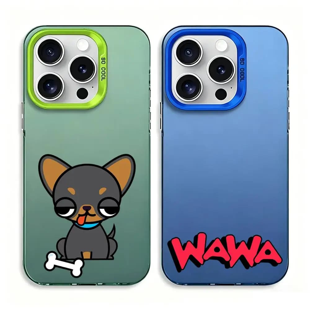 Custodia per telefono 1P-CC-hihuahua argento, trendy, stampata, protettiva, compatibile con tutti i modelli iPhone 11/12/13/14/15/16