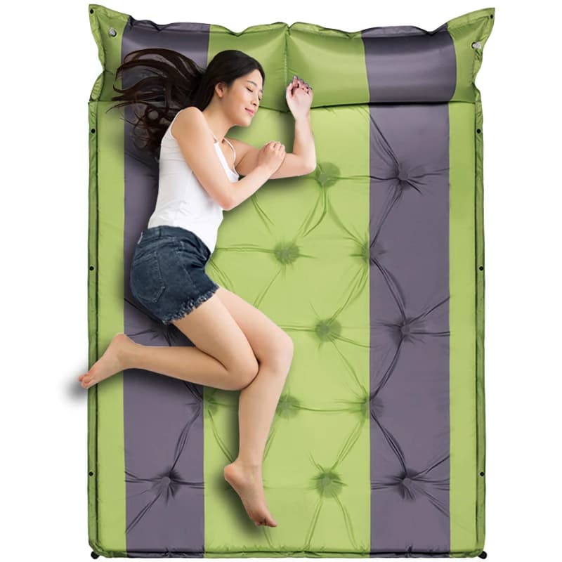 Double Ultralight Inflatable Mat For Camping With Cushions, For Families and Children