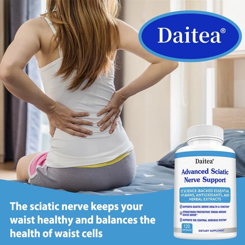 Support for sciatic nerve health: contains vitamins B2, B6, B9, B12, antioxidant, neuron repair, mobility restoration - 120 capsules