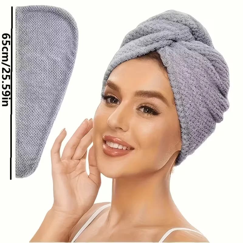 Towel turban for dry hair Involuc for dry hair in solid color Fast drying towel Soft wraps for unisex bathroom head