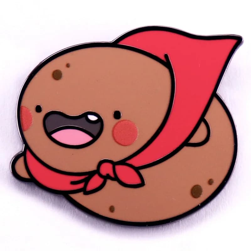 Simpatica spilla smaltata di patate Kawaii cibo spilla spilla cappello zaino decorativo