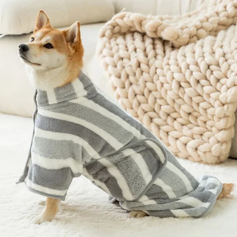 Pet Super Absorbent Bathrobe, Coral Fleece Quick-Drying Towel for Medium Large Dogs and Cats