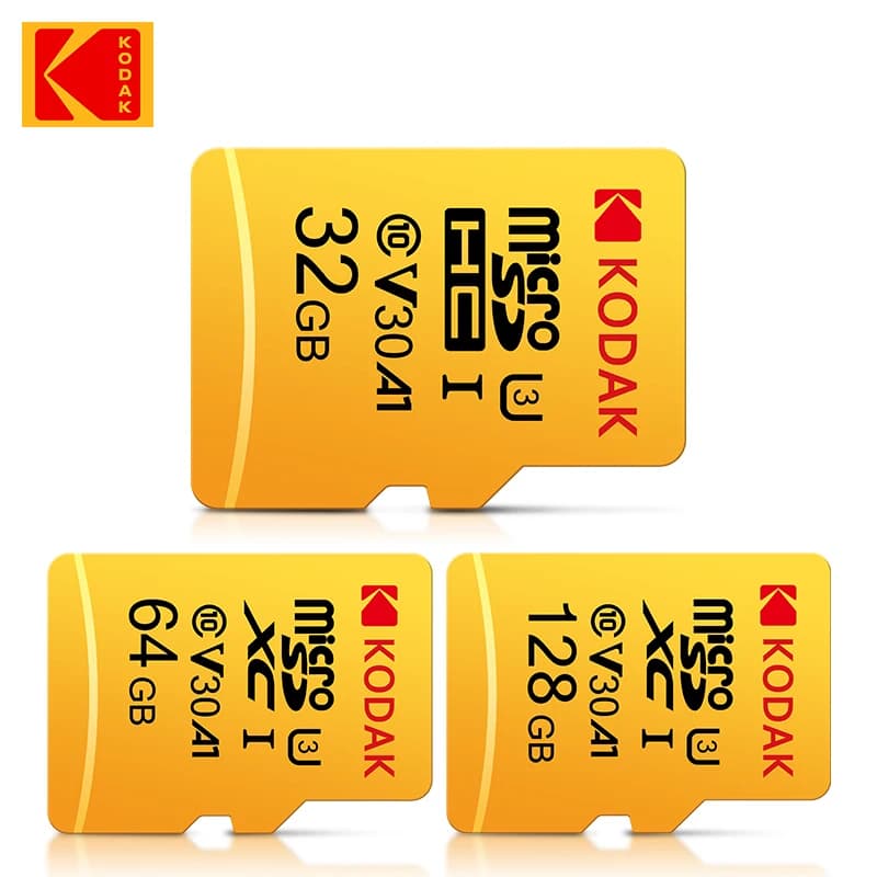 Scheda di memoria Micro SD originale Kodak da 256 GB U3 ad alta velocità A1 V30 Classe 10 microSDXC con adattatore SD