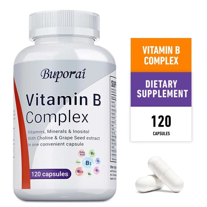 Vitamin B complex: helps relieve fatigue, improve digestion, reduce stress, better mood support, immune supplement