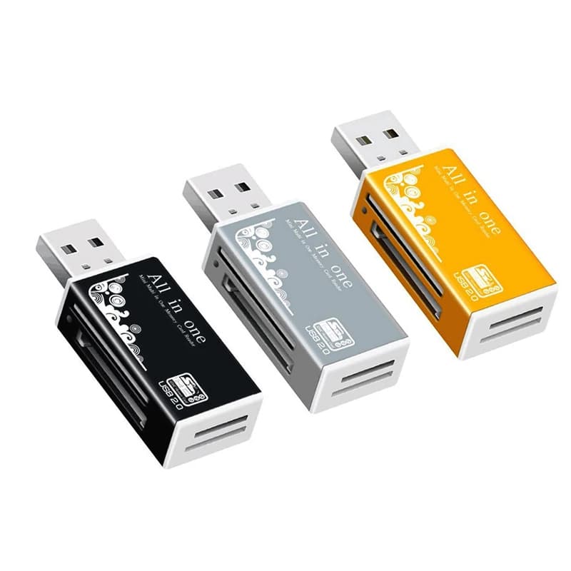 Lettore di Schede 1/5/10 Pezzi 4 Porte USB2.0 Micro SD TF M2 MS Pro Duo MMC SDHC DV Adattatore per Schede di Memoria per Telefono e Fotocamera con Indicatore LED
