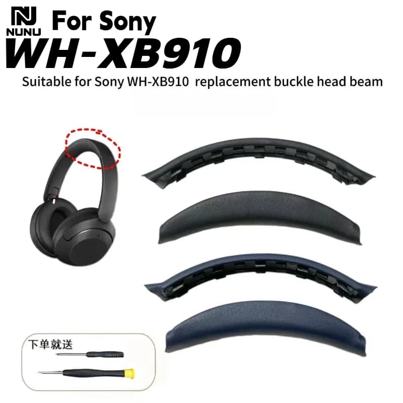 Cuscinetto per archetto e cuscinetti auricolari in memory foam NUNU di ricambio, facili da installare, per cuffie Sony WH-XB910 - Ricambi per riparazione