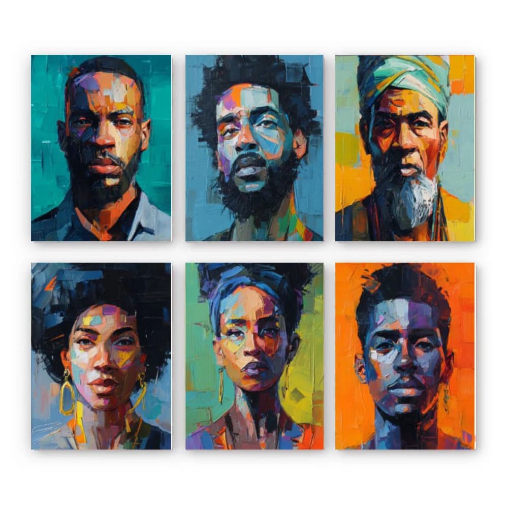 Hand Paint Seven-color portrait Combination set Art Painting By Numbers Kit DIY Acrylic Artwork Canvas Art Gift Home