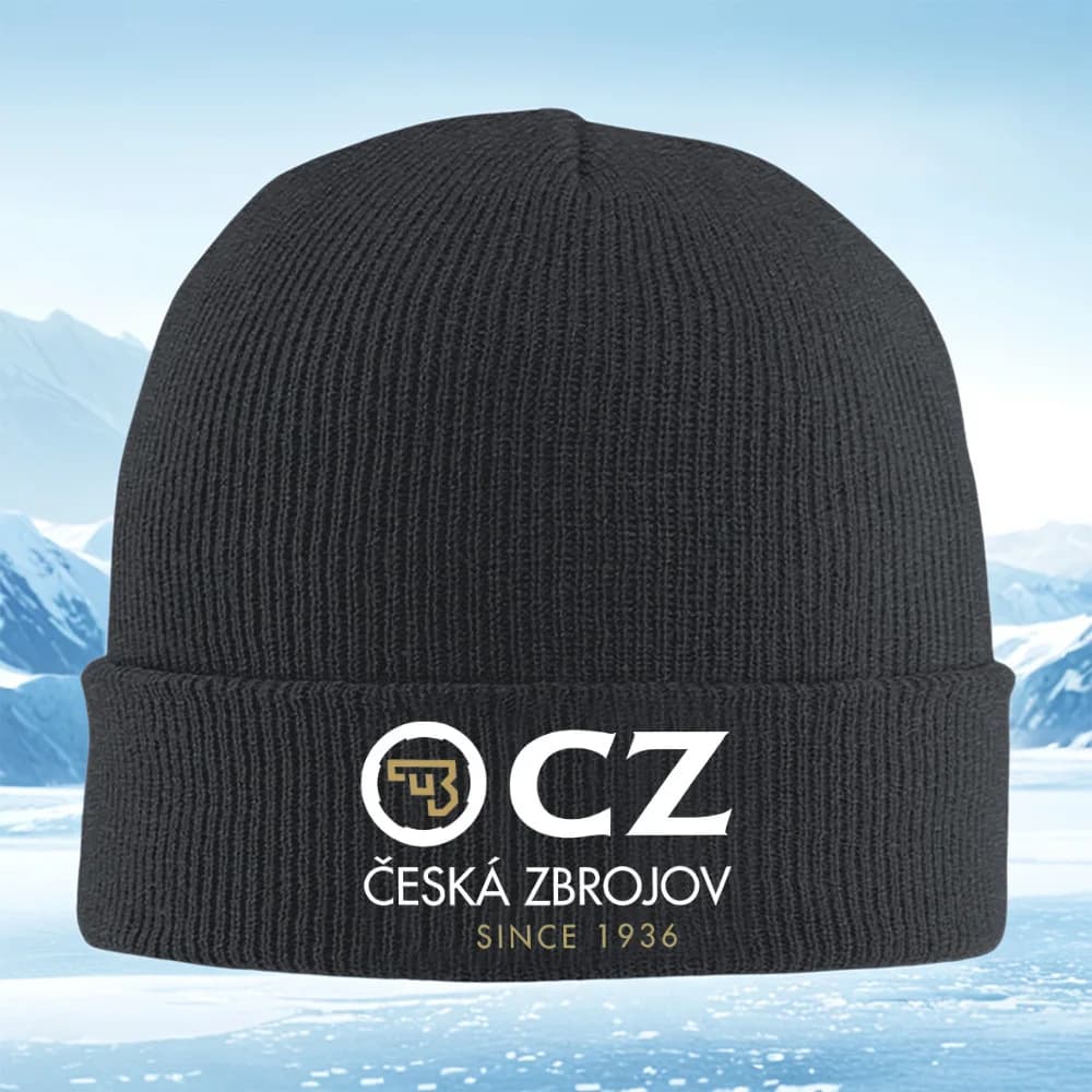 Logo pistol CZ text since year Men Women Unisex Knitted Hat Beanie Pullover Cap Winter Thermal Warm Christmas Outdoor Cycling Hi