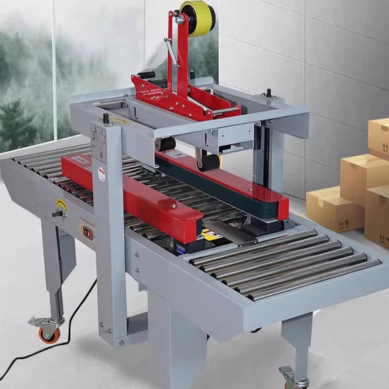 Macchina Sigillatrice Automatica per Cartoni con Nastro Adesivo, Imballatrice e Sigillatrice Professionale per Spedizioni con Nastro Trasportatore Personalizzabile