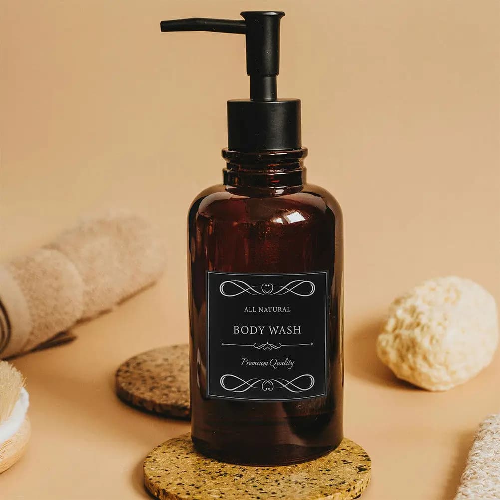 12 Pezzi Adesivi Impermeabili in PVC per Barattoli da Bagno, Etichette Autoadesive per Dispenser di Sapone Liquido, Lozione, Shampoo, Facili da Applicare