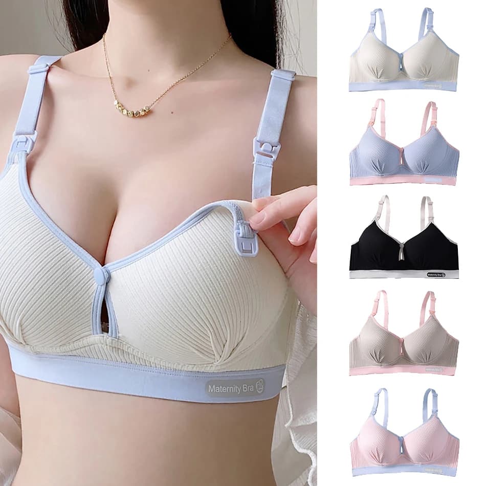Reggiseno per allattamento premaman senza ferretto, coppe di supporto estive aperte sul davanti, bralette, comfort morbido per abbigliamento intimo per donne incinte