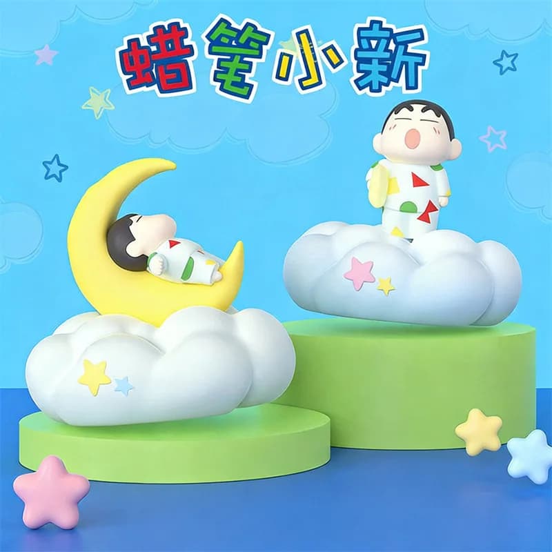 Autentica Bambola Luminosa della Serie Buonanotte di Crayon Shin-chan, Ornamento da Scrivania, Regalo di Compleanno per Ragazze