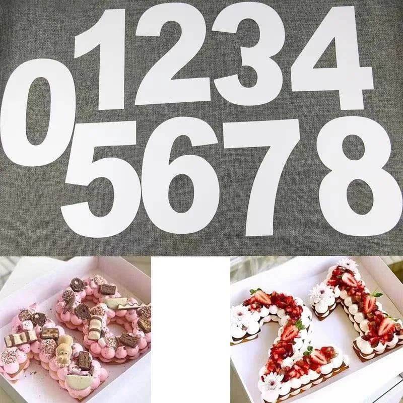 Set di Stampi per Torte con Numeri da 0 a 8, Strumenti per Decorazione Dolciaria, Accessori per Pasticceria e Forno, 4/6/8/10 Pollici