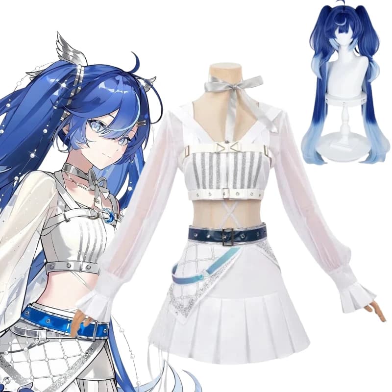Luno Costume Game Wuthering Waves Cosplay Birthday Party Solar5 Cos White Top Skirt JK Full Set Role Play Outfit for Women