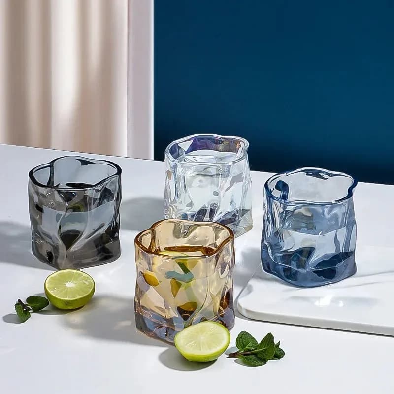Bicchiere da whisky grigio fumo da 6,5 once, bicchiere da roccia vecchio stile con base pesante, set regalo per bicchieri, tazza di birra in cristallo, diretto in fabbrica